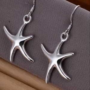 New! 925 stamped sterling silver starfish earrings